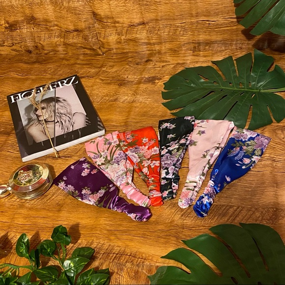 Women satin silk headband floral Japanese pattern New - Picture 4 of 11